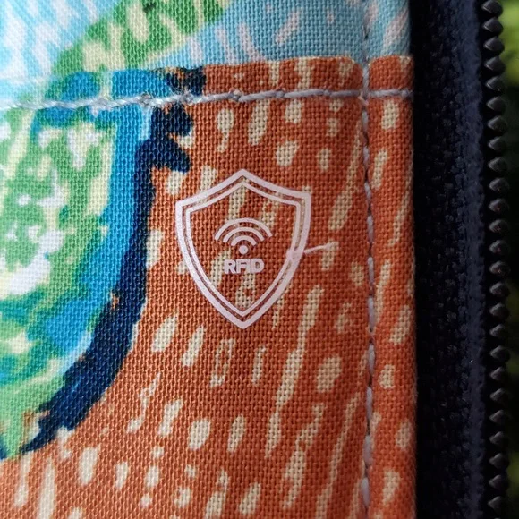 Vera Bradley Navy and Red Embroidered Floral Wallet Crossbody Bag - Picture 8 of 12